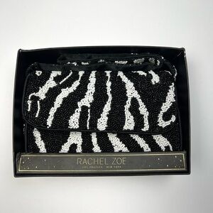 Rachel Zoe Zebra Beaded Shoulder Bag Handbag Purse Small Defects (See  Picture)